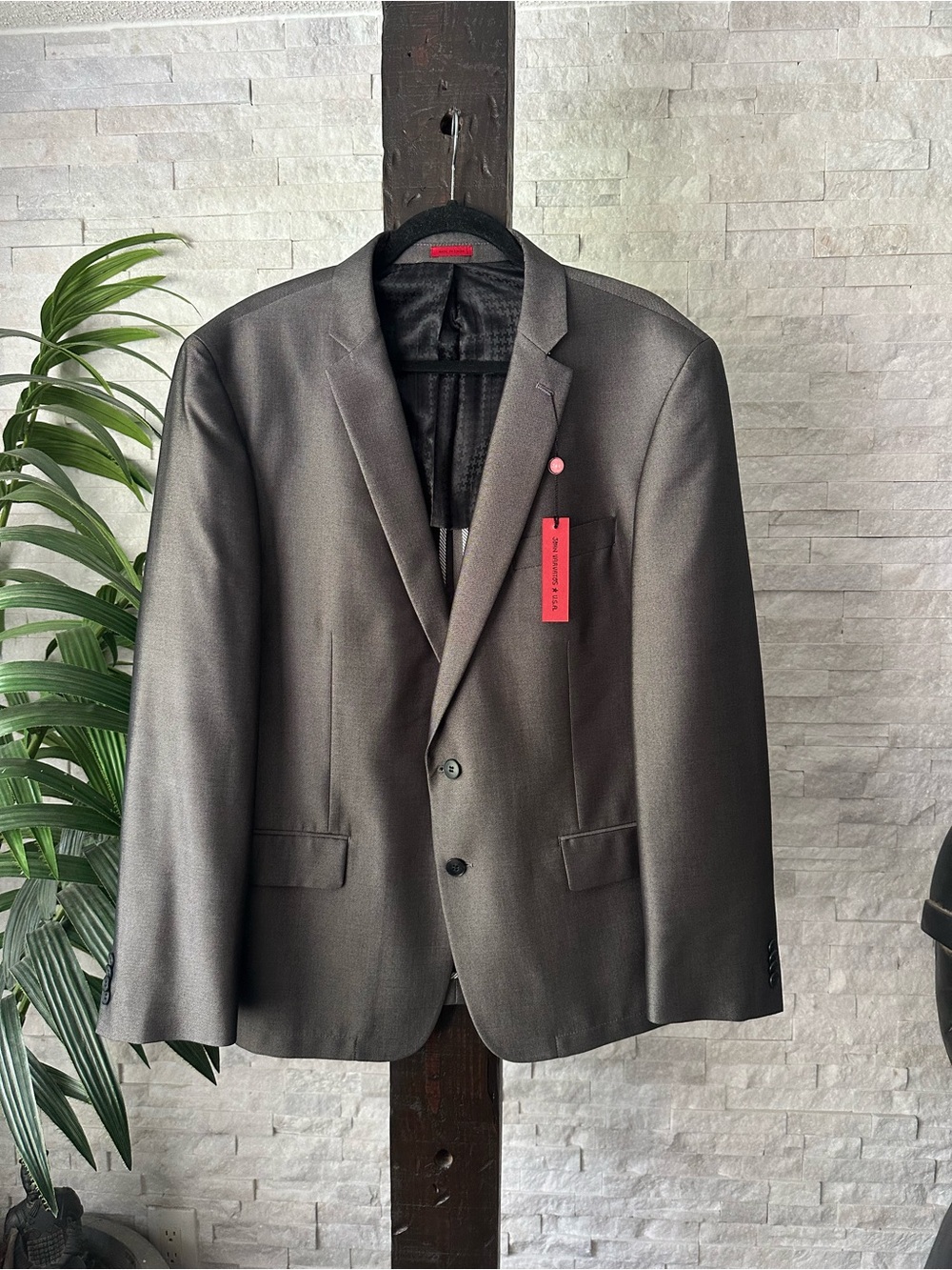 JOHN VARVATOS Gunmetal Charcoal Grey Sport Coat Size 46R New with Tags